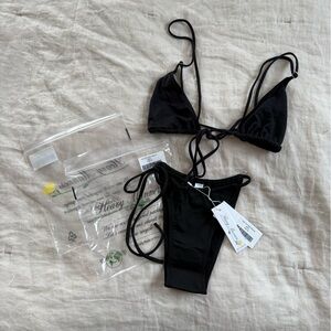 Heavy Manners Black Triangle Bikini Set